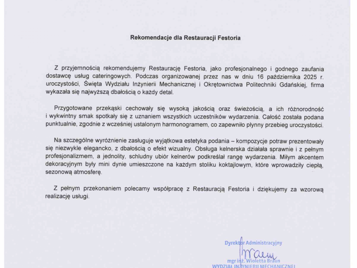 Restauracja Festoria | Gdańsk | 1